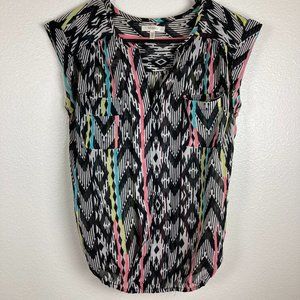 3/$20 Marisol Printed Short Sleeve Top Size S